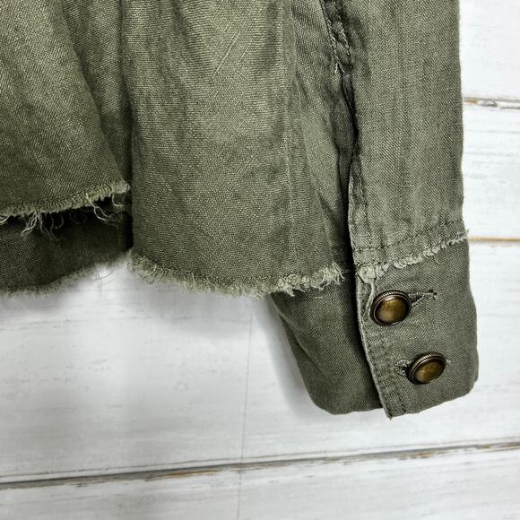 INC International Concepts Embroidered Utility Jacket Linen Green Size XL - Picture 6 of 8